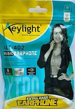 Aeylight ALT-402 Music Earphone, Extra Bass, Built-in Mic, Volume Control, 3.5mm Jack, Black