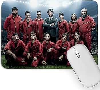 Artich Designer Gaming Mouse Pad for Office Laptop/Computer with Super Soft Non-Slip Rubber Base and Lycra Cloth Surface for Silky Touch Rectangle Money Heist (Money Heist Group)