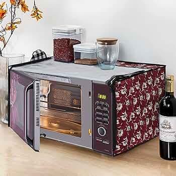 Glassiano Microwave Oven Cover for LG 28 Litre Convection Microwave Oven MC2886BRUM, Black