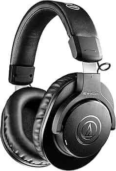 Audio-Technica Ath-M20Xbt Wireless Over-Ear Headphones, Bluetooth 5.0, 60-Hour Battery Life, 40 mm Drivers, Hi-Fi Sound, Built-in Mic, AAC/SBC Codec Support (Black)