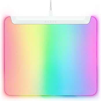 Razer Firefly V2 Pro - RGB Backlit Gaming Mouse mat - Integrated USB Port (15 Zone LED Lighting, Micro-Etched Textured Surface for Optimal Tracking, Detachable USB-C Cable) White