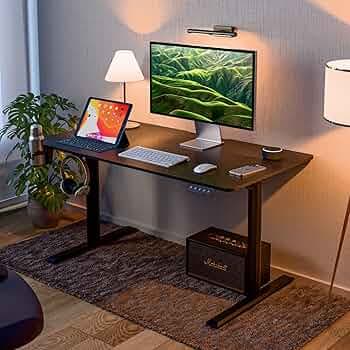 Green Soul Imperium Height Adjustable Table for Office Work | Everyday Ergonomic Desk with One Piece Top | Advance Memory Preset|3 Yr Warranty | Installation Provided (Carbon Black) Engineered Wood