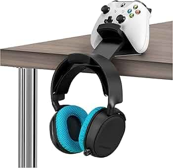 Brainwavz The Titan - Desktop Gamepad Controller & Headphone Hanger Holder - Designed for Xbox ONE, PS4, PS3, Dualshock, Switch, PC, Steelseries, Steam & More, Reduce Clutter, Black