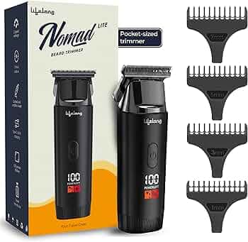 Lifelong Mini Beard Trimmer for Man | Trimmer Men Beard | Cordless Portable All in One Trimmer for Man | Skin Friendly Shaving Machine with 4 Combs, 1.5Hr TypeC Rechargeable, 2Hr Runtime, Travel Lock