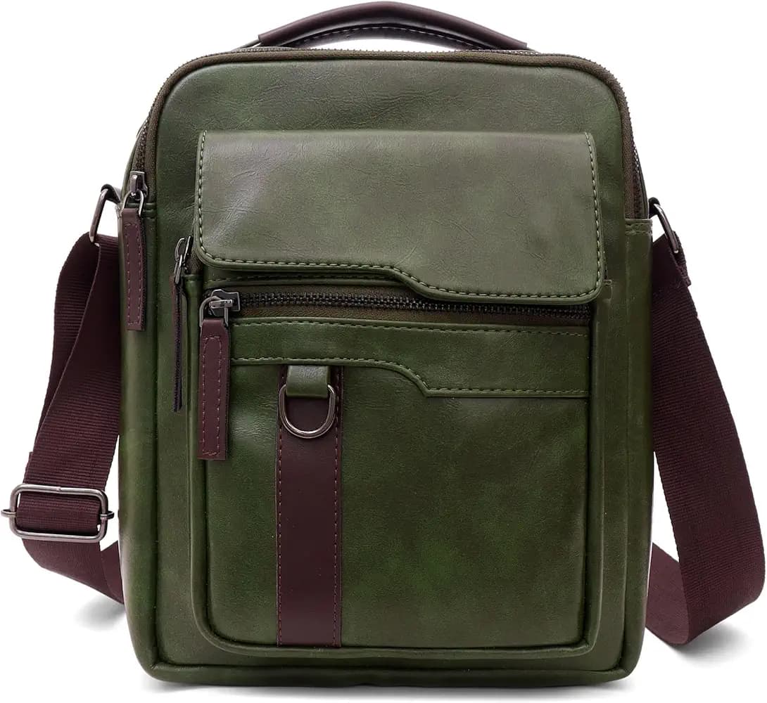 VISMIINTREND Leather Sling Bag for Men Travel | Side Shoulder Messenger Bag for Man | Fits 10 inch ipad | Corporate Gifts for Men | Birthday Gift for Husband/Father | Premium