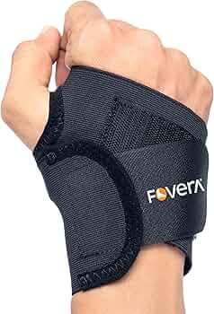 FOVERA Wrist Support Band with Thumb Loops for Gym Workout, Compression Wrist Support for Fitness, Weightlifting, Tendonitis, Carpal Tunnel Arthritis, Wrist Pain Relief for Men & Women (1 Unit)