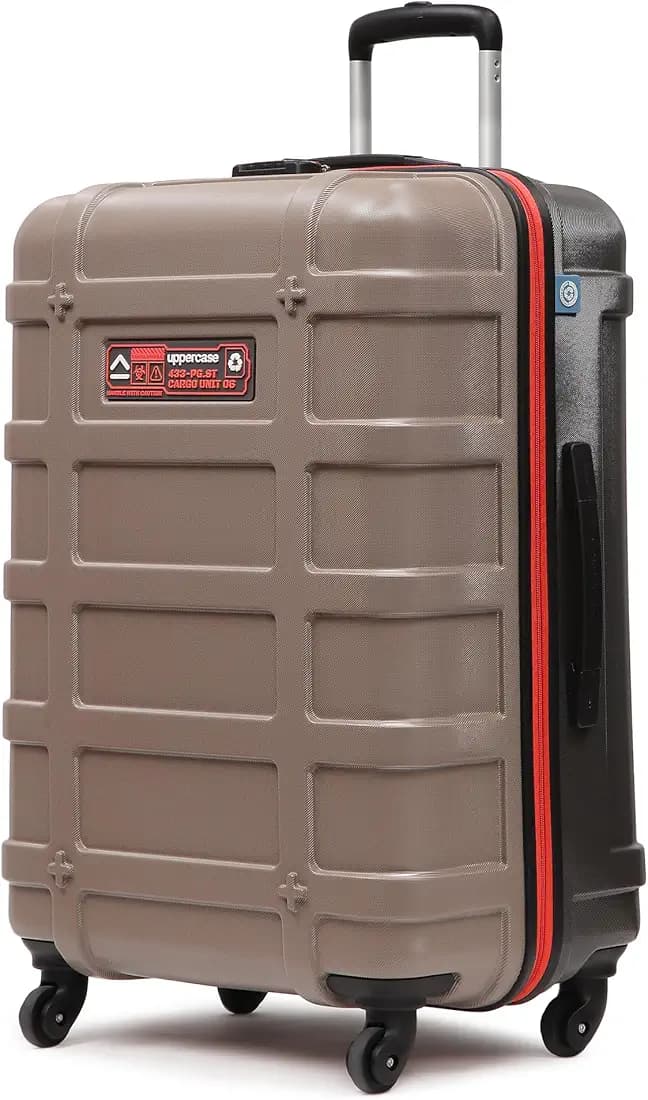 uppercase Cargo 74cm(Large) Check-in Trolley Bag Dual-Tone Spinner Hardsided Luggage Secure Combination Lock Scratch-proof Surface Mesh ConviPack Suitcase for Men & Women 2000 Days Warranty(Taupe)