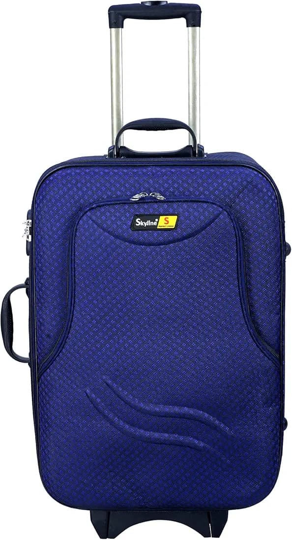 Skyline 20 Inch Travel Trolley Bag/Suitcase Bag Number Lock with 2 Wheels for Men and Women-Navy Blue