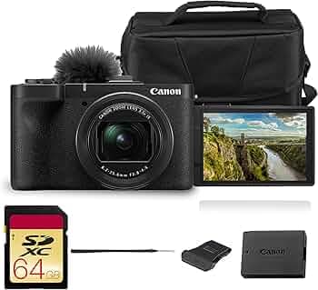 Canon PowerShot V1 Digital Camera | 22.3MP 1.4″ CMOS Sensor, 16‑50mm F2.8‑4.5 Ultra-Wide Zoom, 4K/60p Video, Cooling Fan, Log 3, Dual Pixel CMOS AF II with Bag and 64GB Card
