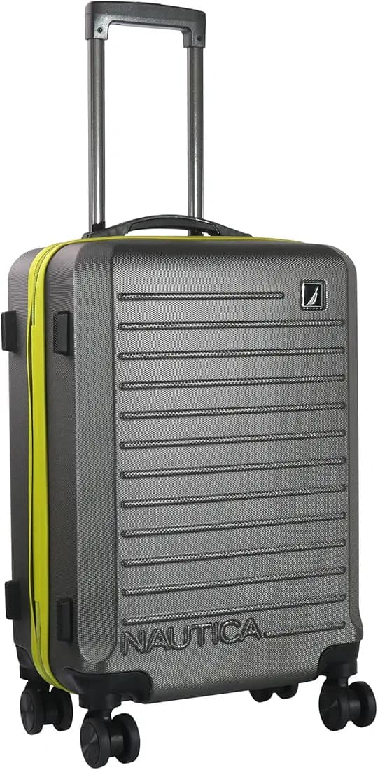 Nautica Trolley Luggage Bag 20 inches - Lightweight | ABS Hardshell Material|Trolley with 4 Spinner Wheels and Resetable Combination Lock | Unisex | Small Cabin Trolley Bag for Men & Women, Grey