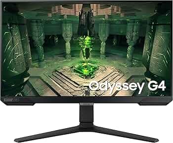 Samsung 25"(62.2cm) Odyssey G4 IPS Gaming Monitor|FHD 1920 x 1080|240Hz|1ms|400nits|SRGB 99%|Ports-HDMIx2,DP,Headphone|DP Cable|Height-Tilt-Pivot Adjustable Stand|Nvidia G-Sync|LS25BG400EWXXL|Black