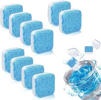 KAYORA 10 Pcs Washing Machine Deep Cleaner Tablet for Washing Machines Front and Top Load Machine Descaling Powder Tablet for Tub Cleaning&Drum Stain Remover of Washing Machine Descaler Powder