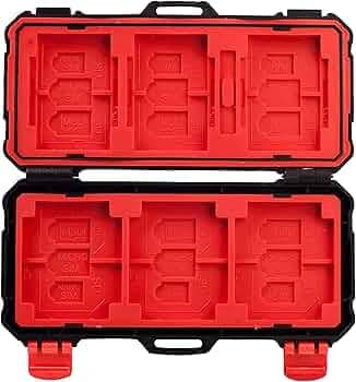 HIFFIN KH 15 Water-Resistant XQD/CF/TF/MSD/SD/Micro SIM/Nano Memory Card Case Box Keeper Carrying Holder Storage Organizer 36 Slots for Sandisk Transcend Lexar Kingston