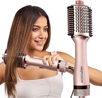 PROTOUCH Born To Shine 2-in-1 Styling Blow Brush | Hair Dryer & Volumizer Brush | Straightens, Smooths & Adds Shine | Ceramic Barrel | 1200W | For All Hair Types | No Heat Damage