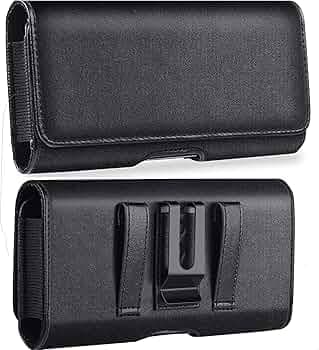 TDG Pu Leather Belt Pouch Holster for Apple iPhone Smartphones & Mobiles (Display 5.5 to 6.7 inches) (Black, 6.3)