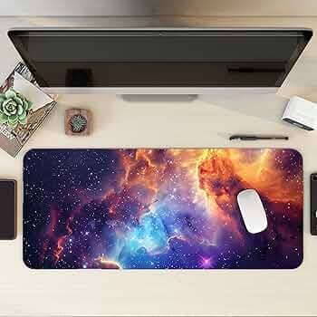 Galaxy XL Extended Gaming Mouse Pad | XXL Large Desk Mat 60x30cm for Laptop & PC | Non-Slip Rubber Base, Waterproof, Durable & Smooth Surface | Office, Gaming & Study