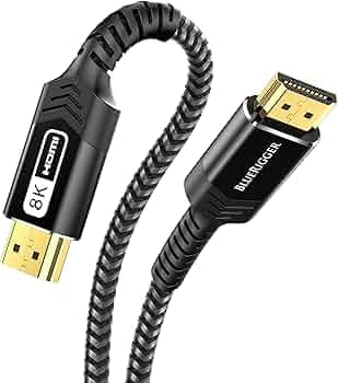 BlueRigger 10K 8K HDMI Cable - 35FT (8K 60Hz Ultra HD, 48Gbps High Speed, eARC, HDR10, 4:4:4, HDCP 2.3) - Compatible with Game Consoles, HDTV, Apple TV, Monitor, Blu-Ray
