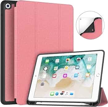 Swook New iPad 10.2 Case with Pencil Holder for iPad 9th / 8th/ 7th Gen- Premium Shockproof Case with Soft TPU Back Cover & Auto Sleep/Wake for iPad 10.2 (Pink, Ipad 10.2 9th/8th/7th gen)