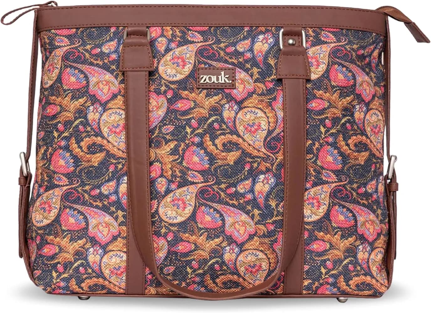 ZOUK Office Bag | Stylish Bags for Office Use | Laptop Bag 15.6 inch | Stylish Tote for Office Use | Purse for Women | Vegan Leather Handbag | Daily & Travel Use |