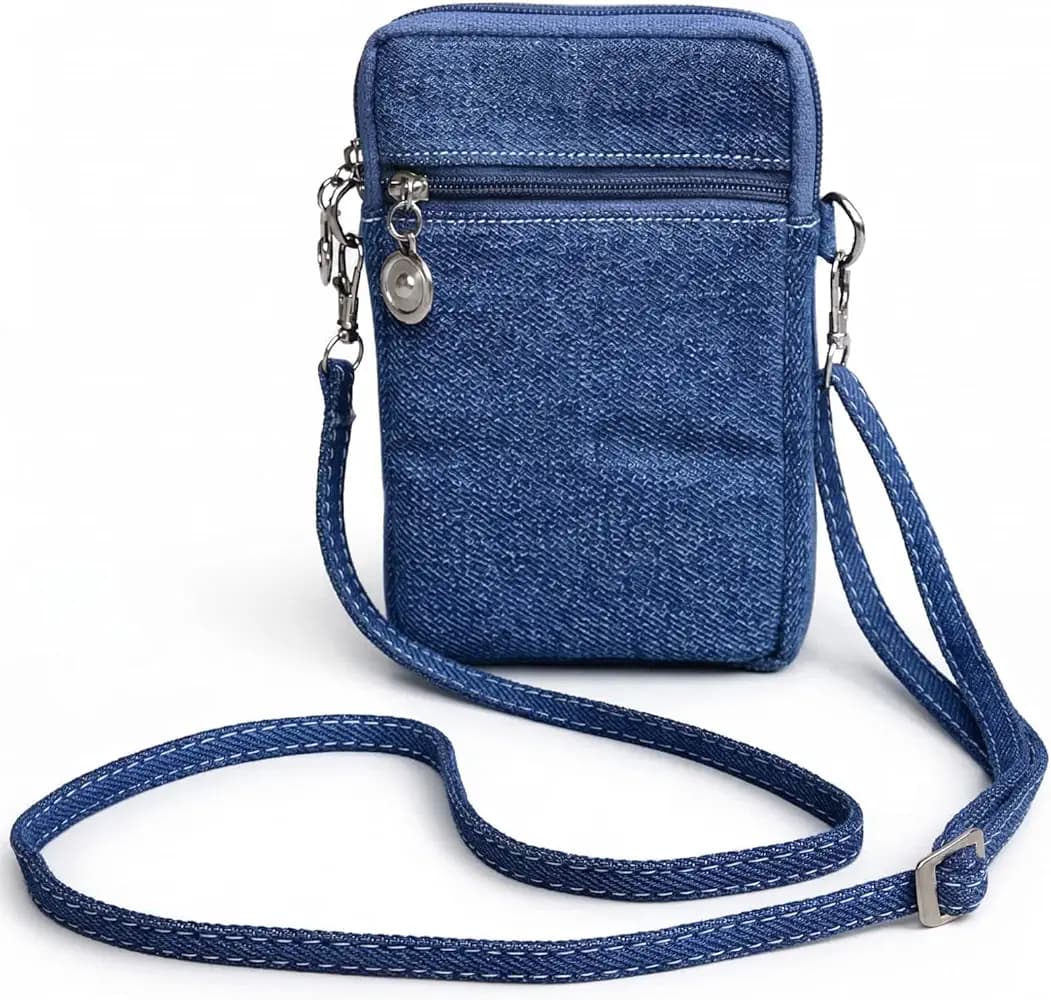 Women Mini Crossbody Sling Bag – Mobile Phone Pouch with Zipper Pocket, Adjustable Strap, Lightweight Travel Small Shoulder Purse for Daily Use.
