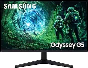 Samsung 27" Odyssey G5 Fast IPS Gaming Monitor|QHD 2560 x 1440|200 Hz|1ms|300nits|HDR10|FreeSync Premium|Ports-DP,2 HDMI,Headphone|Wall Mountable|LS27FG530EWXXL|Black