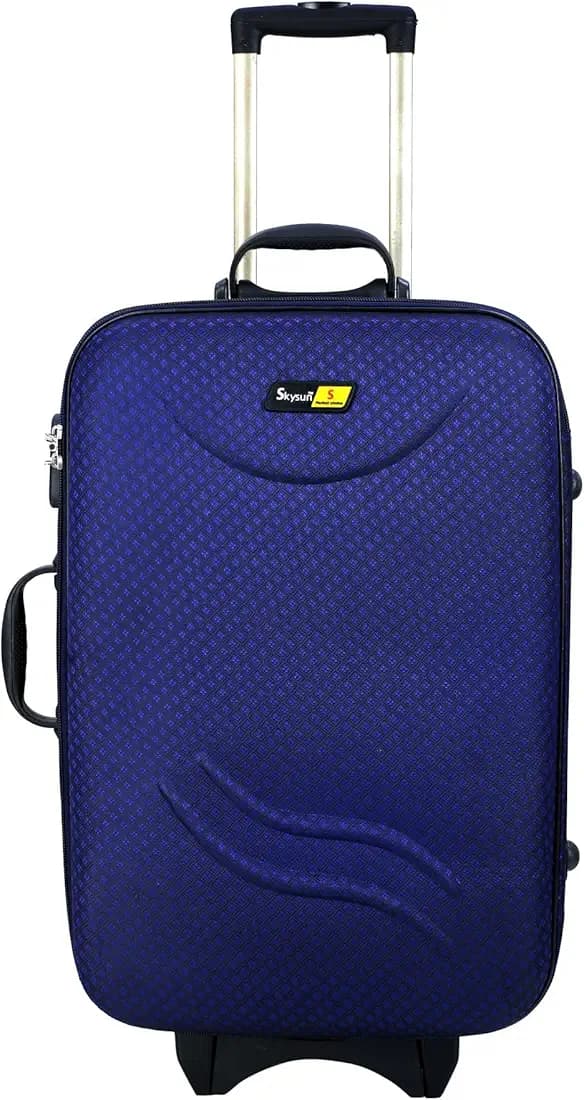 Polyester Anti-Scratch Cabin/Check-in Soft Trolley Suitcase with 2 Wheels-(26Inch) (Navy Blue)