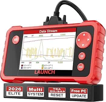 LAUNCH CRP123 V2.0 OBD2 Scanner-2026 New Model Engine/ABS/SRS/Transmission Diagnostic Scan Tool SRS Airbag Code Reader,3 Reset Oil Service/Throttle Relearn/SAS Reset,Lifetime Free Update
