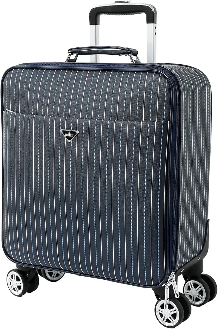 THE CLOWNFISH Aegis Series Small 30L Cabin Trolley Bag for Travel | Suitcase for Travel | PU Shell | Mute Wheels |Lightweight | Water Resistant Cabin Trolley Bag | Blue