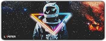 Lapster Astronuat Desk mat (800 mm x 300 mm x 2 mm) Mouse pad Gaming | Mouse mat | Curated Stitched Edges| Non-Slip Rubber Base|Keyboard and Mouse pad for Home & Office(astronuat)