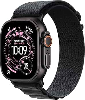 Apple Watch Ultra 3 GPS + Cellular 49mm Black Titanium Case with Black Alpine Loop - Large