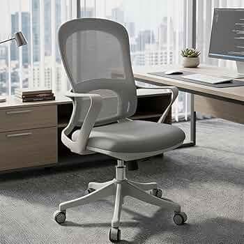 MRC Robo Ergonomic Office Chair (Mid-Back) – Revolving Breathable Mesh Desk Chair for Work from Home & Study–Lumbar Support & Heavy Duty Nylon Base (Grey)