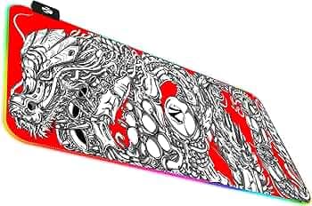 ZEBRONICS Blaze XL RGB Gaming Mouse pad (Designed by Santanu Hazarika) 80 x 30cm with 13 RGB Modes, 2 Levels of Brightness, Micro Weave Texture for Optimal Accuracy(Red + White)