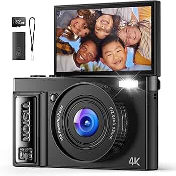 Digital Camera 4K: 64MP Cameras for Photography Vlogging - 16X Zoom Photo Camera Gifts for Teens Ages 8 9 10 11 12 13 14 15 16 17 18-180°Flip Screen Cámara - Point and Shoot Digital Cameras