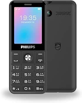 Philips All-New E2221 Sleek & Stylish |Keypad Mobile with 2.4" Screen|2500 MAH Battery | 2030mm Speaker| Wireless FM | Bright Torch| Digital Camera|Cool Gray