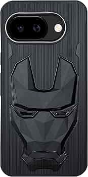 NIUKIN Soft Back Case for Google Pixel 9A 5G | 3D Mask Case | Silicon TPU Shockproof Cover | Black