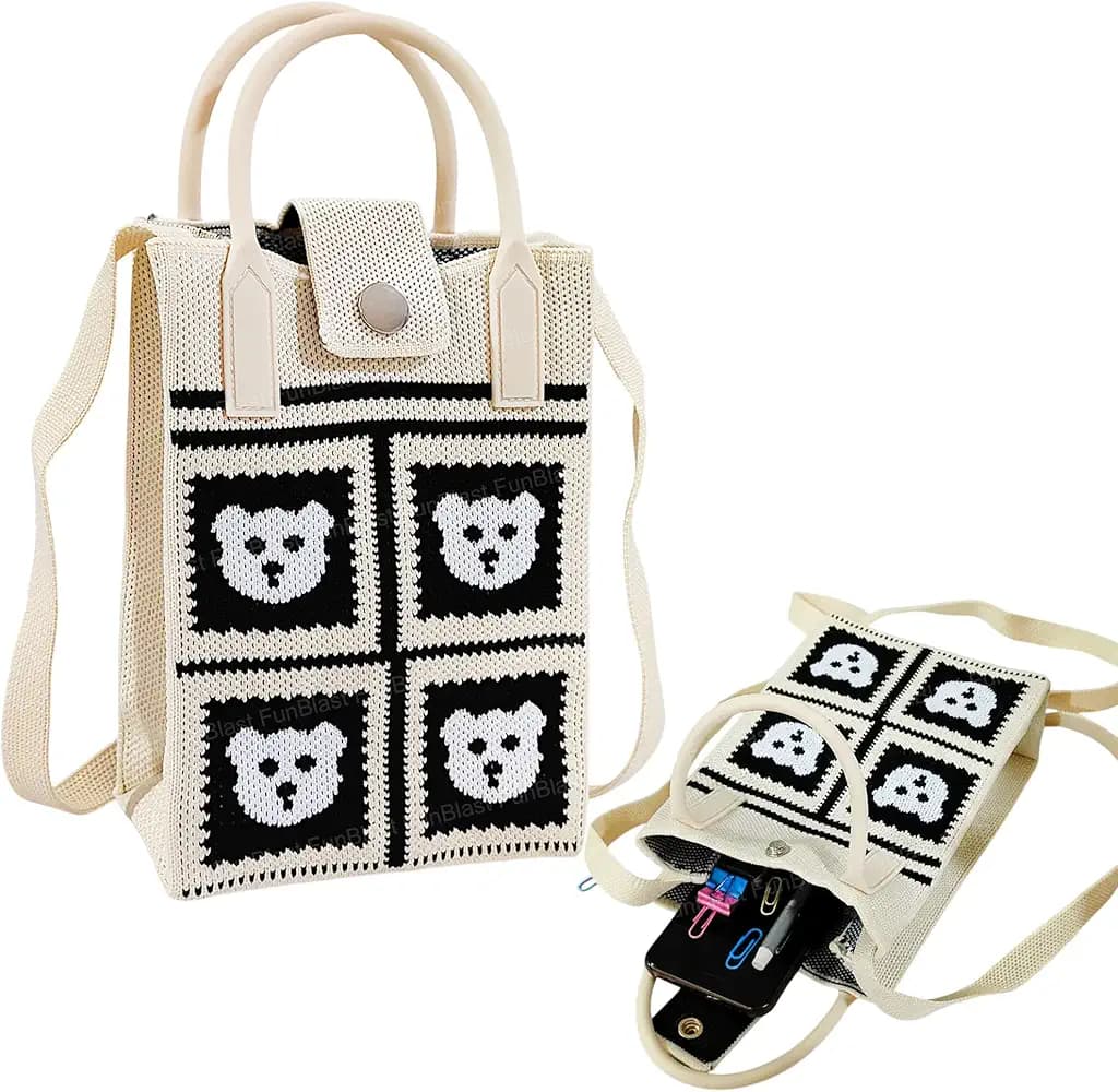 FunBlast Crossbody Mobile Sling Bag for Women – Stylish Phone Pouch with Strap & Silicone Handle, Keychain, Coin, Cosmetics Purse, Cute Utility Bag for Girls & Women