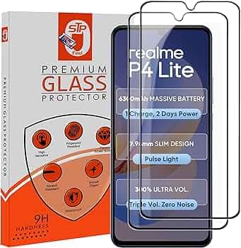 STP FEEL® Premium Tempered Glass Screen Protector Guard Compatible For Realme P4 LIte 4G (6.74 Inch, Pack of 2) | Edge to Edge Coverage With Easy to installation kit for Smartphone