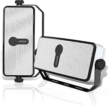 Inwa Bluetooth Outdoor Speaker Wall Mounted Unlimited Sync 17 x 10 x 6 cm IPX5 Waterproof Wireless Bluetooth Speakers Set Connection to Mobile Phone Echo Dot (Pack of 2)