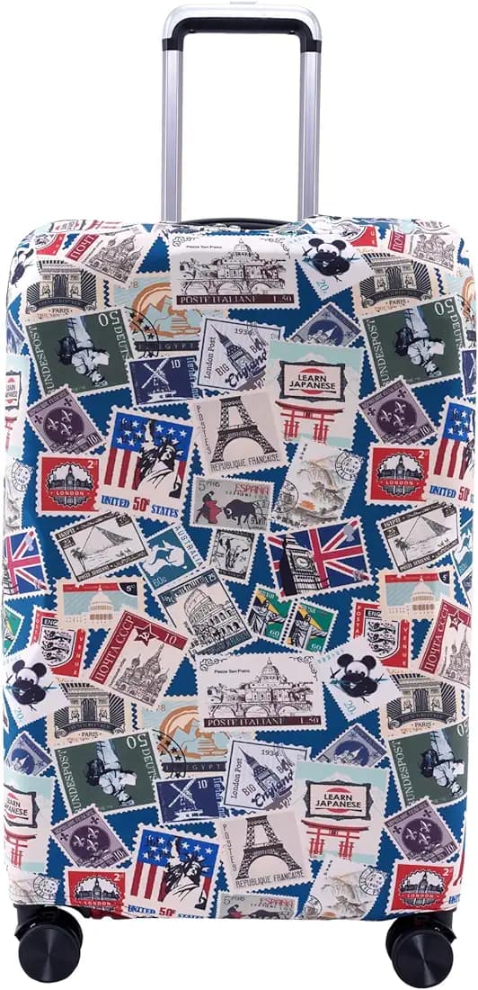 Protective Cover in Polyester Fabric | 24' Inch 65 cm Medium Size | Hard Luggage Trolley Bag Cover (Fits Only On Fiber - Plastic Trolley Bag) (Medium - 24 inch (65 CM) Cover)