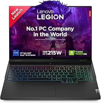Lenovo Legion Pro 7 Intel Core i9-14900HX 16" (40.6cm) WQXGA IPS 500Nits 240Hz Gaming Laptop (32GB/1TB SSD/Win 11/Office 21/NVIDIA RTX 4080 12GB/100% DCI-P3/3mon Xbox Game Pass/Black/2.6Kg),83DE001HIN