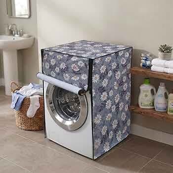 DREAM CARE Vinyl Waterproof & Dustproof Washing Machine Cover Front Load & Fully Automatic Suitable For 6 Kg, 6.2 Kg, 6.5 Kg (61 X 86 X 53 Cms)