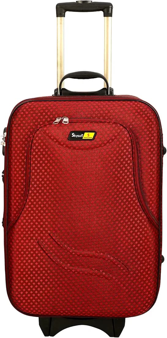 Skyline 24Inch Lightweight Trolley Bag/Suitcase Bag with Wheels for Men and Women-Number Lock Available (Red)