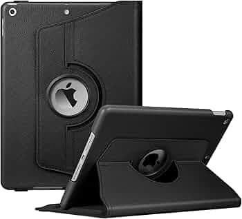 Flip Case for iPad 9 10.2 inch (2021), 360 Rotate Flip Case Cover - Black