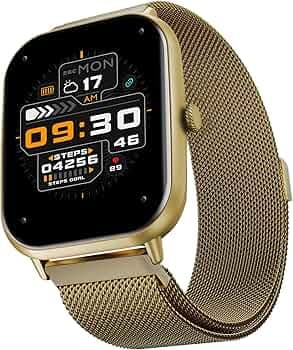 Fire-Boltt Ninja Call Pro Max Ultra Bluetooth Calling Smart Watch, 2.01" HD Display, 120+ Sports Modes, Health Suite, AI Voice Assistance, SpO2 Smartwatch for Men & Women - Gold Link