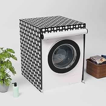 Kuber Industries PVC Washing Machine Cover Front Load for IFB | Front Load Washing Machine Cover - Ideal for 6 kg, 6.5 kg, 7 kg | Dot Design - Grey