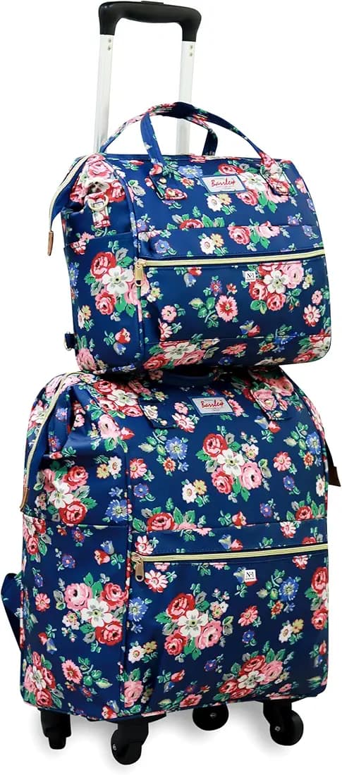 NFI essentials Nylon Travel Trolley Bag Duffle Dual Function Travelling Trolley & Backpack Storage Bag for Women Turn Baby Daiper Backpacks (Set 1)