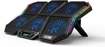 Cosmic Byte Meteoroid RGB Laptop Cooling Pad with 6 Fan Upto 17 inch laptops (Black/Blue)