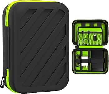 Sounce Premium External Hard Drive Disk Case Cover 2.5 Inch, 6.35cm Storage Organizer Bag SSD Earphones, Pouch for Hard Disks, Power Bank, Mobile Charger, USB Cables | Water Resistant Material, Black