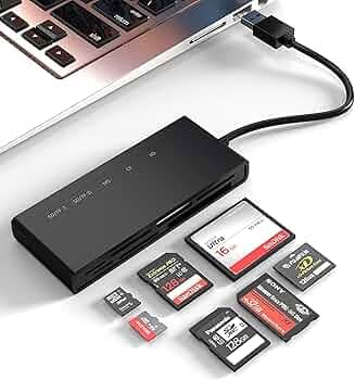 USB3.0 Multi Card Reader, Multi SD Card Reader Compatible with SD, Micro SD, TF, Compact Flash,CF, XD, MS Card, 5Gbps High-Speed USB Card Reader Adapter, Sony Memory Stick Pro Duo Adapter