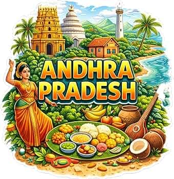 Andhra Pradesh Fridge Magnet 3 x 3 Inch | Premium Travel Souvenir Refrigerator Magnet | Cultural Landmark & Cuisine Design | Strong Full-Back Magnet | Made in India